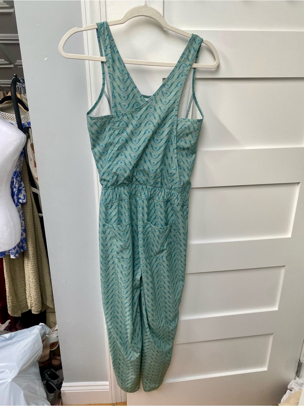 Patagonia Teal Chevron Sleeveless Jumpsuit size XS - Picture 6 of 7